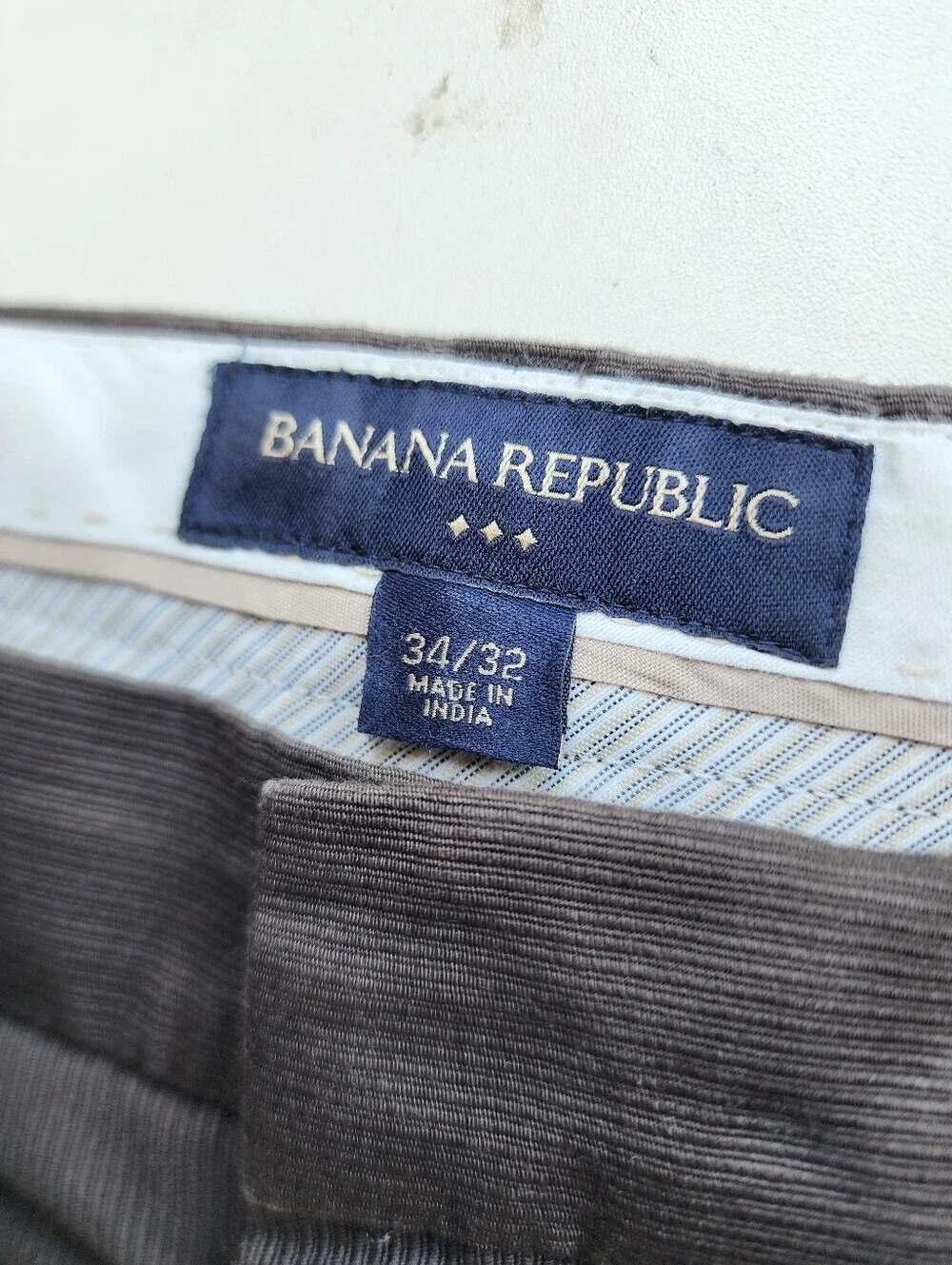 Banana Republic Emerson Chinos Brown Gray 100% Cotton Size 34 X 32